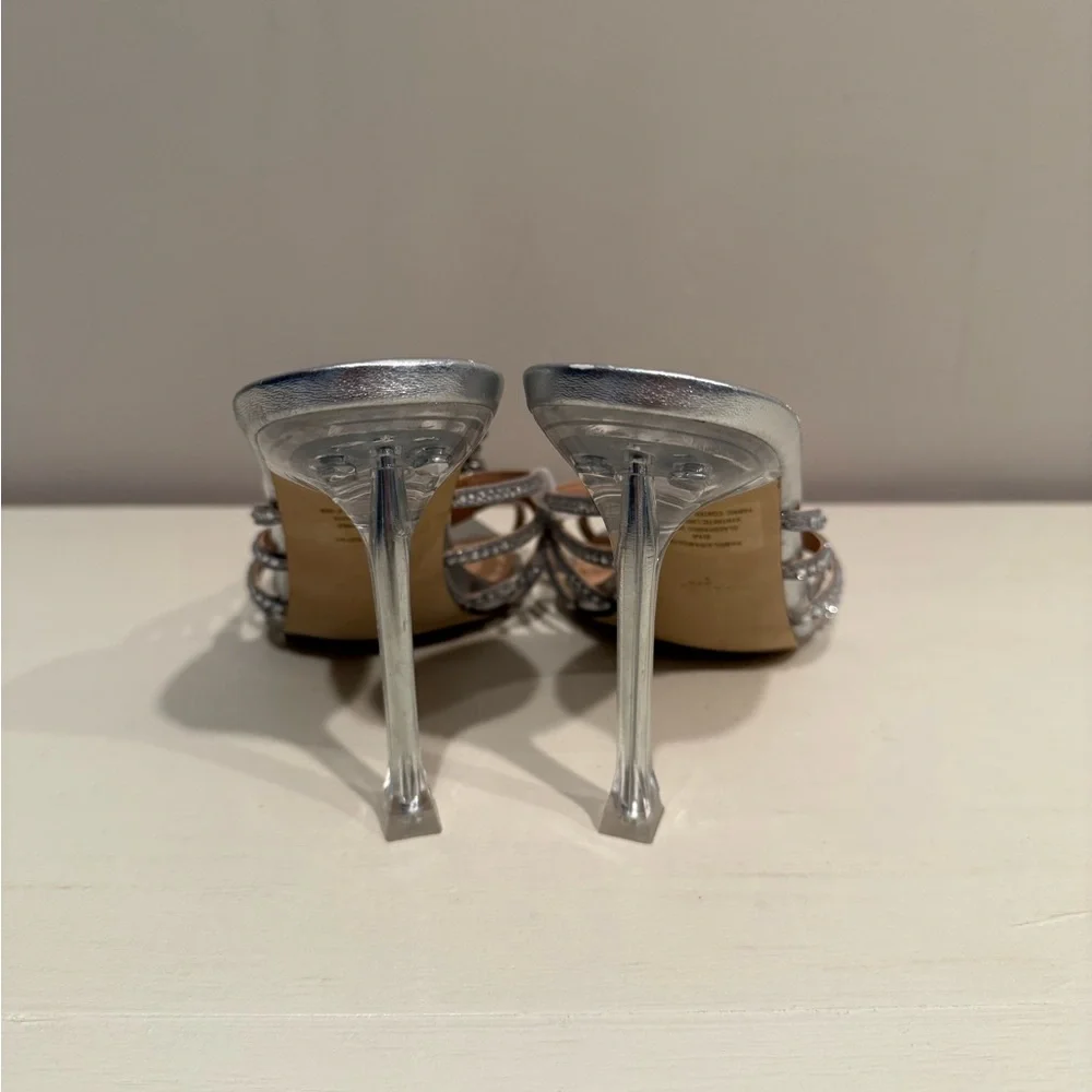 Steve Madden Women's Pamola Silver Rhinestone Embellished Heels - Picture 6 of 10